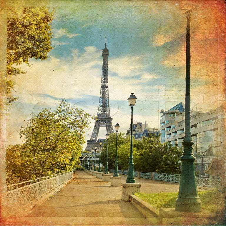 Фотообои Улочка Парижа состаренная